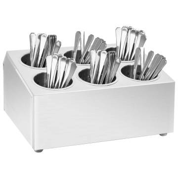 Cutlery Holder 6 Grids Square Stainless Steel