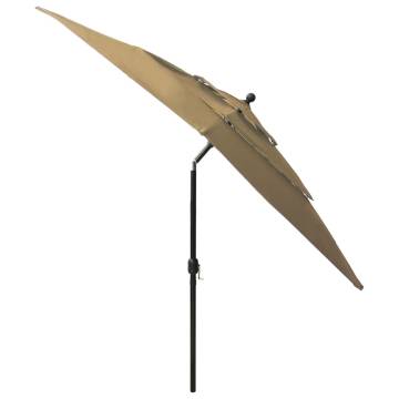 3-Tier Parasol with Aluminium Pole Taupe 2.5x2.5 m