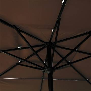 3-Tier Parasol with Aluminium Pole Taupe 2.5x2.5 m