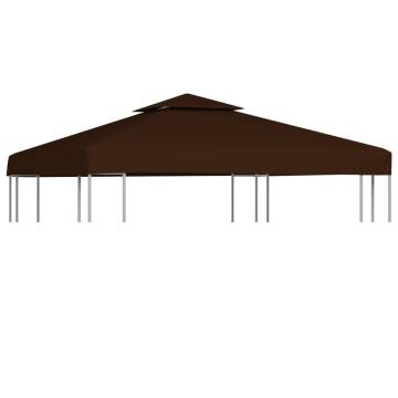 2-Tier Gazebo Top Cover 310 g/m² 3x3 m Brown