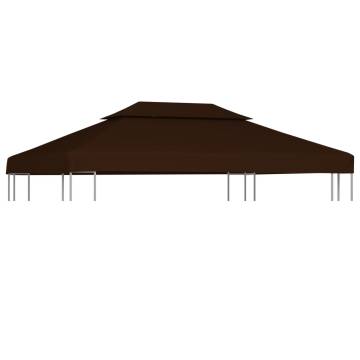 2-Tier Gazebo Top Cover 310 g/m² 4x3 m Brown