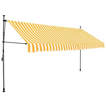 Manual Retractable Awning with LED 400 cm White and Orange