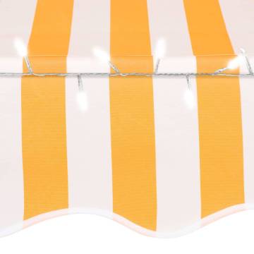 Manual Retractable Awning with LED 400 cm White and Orange