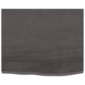 Bathroom Countertop Dark Brown 60x50x2 cm Treated Solid Wood