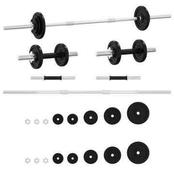 Barbell and Dumbbell Set 30 kg Cast Iron