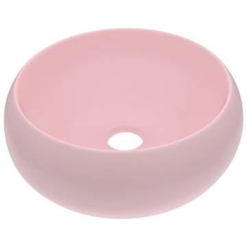 Luxury Wash Basin Round Matt Pink 40x15 cm Ceramic