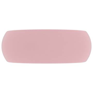 Luxury Wash Basin Round Matt Pink 40x15 cm Ceramic