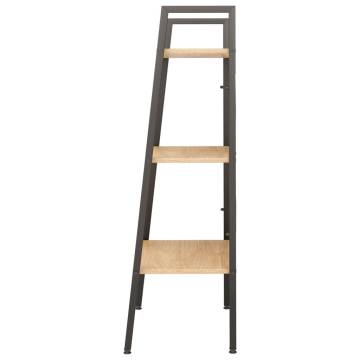 3-Tier Standing Shelf Light Brown and Black 56x35x108 cm