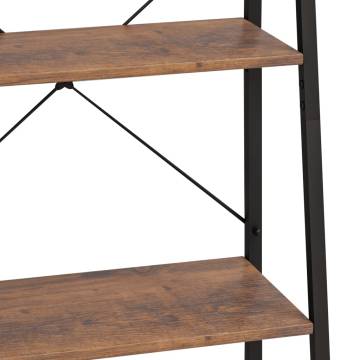 5-Tier Standing Shelf Dark Brown and Black 56x35x174 cm