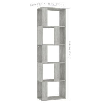 Book Cabinet/Room Divider Concrete Grey 45x24x159 cm Engineered Wood