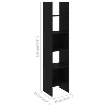 Book Cabinet Black 40x35x180 cm Engineered Wood