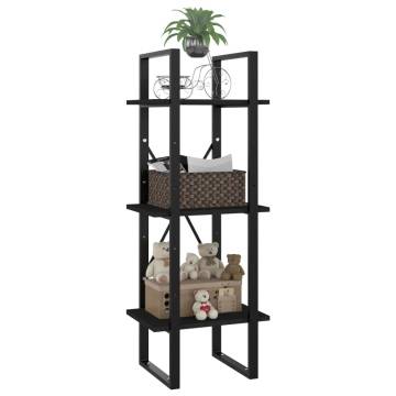 3-Tier Book Cabinet Black 40x30x105 cm Engineered Wood