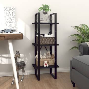 3-Tier Book Cabinet Black 40x30x105 cm Engineered Wood