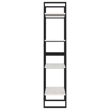 4-Tier Book Cabinet White 60x30x140 cm Solid Pine Wood