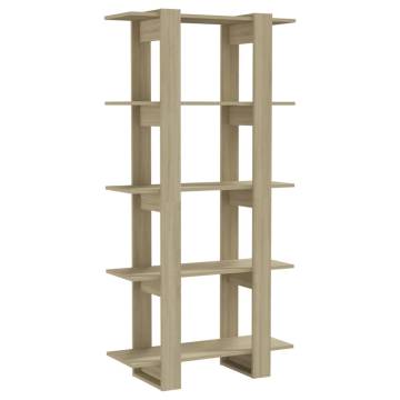 Book Cabinet/Room Divider Sonoma Oak 80x30x160 cm Engineered Wood