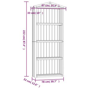 Garden Tool Shed 80x33x222 cm Impregnated Pinewood