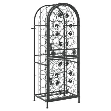 Wine Rack for 41 Bottles Black 45x36x120 cm Wrought Iron