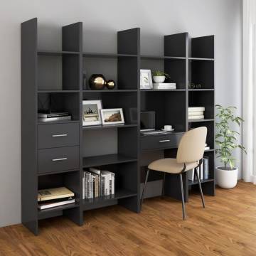 Book Cabinet Grey 40x35x180 cm Engineered Wood