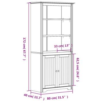 Bookcase BODO Grey 80x40x172 cm Solid Wood Pine