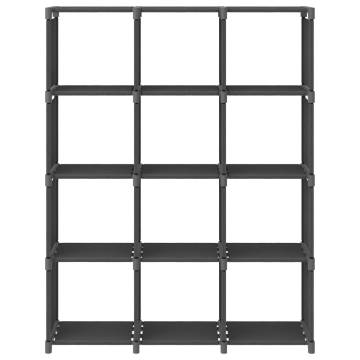 12-Cube Display Shelf Grey 103x30x141 cm Fabric