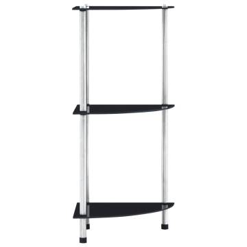 3-Tier Shelf Black 30x30x67 cm Tempered Glass