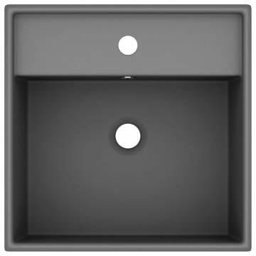 Luxury Basin Overflow Square Matt Dark Grey 41x41 cm Ceramic