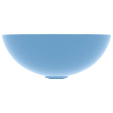 Bathroom Sink Ceramic Light Blue Round