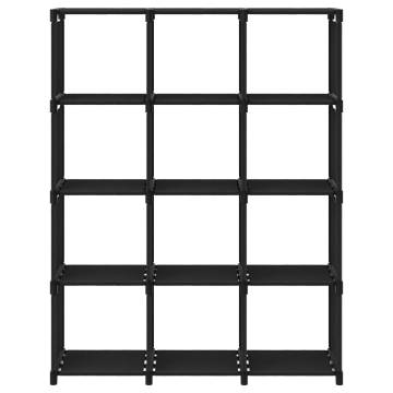 12-Cube Display Shelf Black 103x30x141 cm Fabric