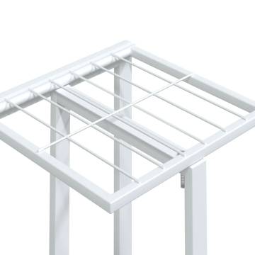 4-Floor Flower Stand with Wheels 44x23x80 cm White Iron