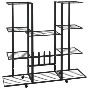 Flower Stand with Wheels 94.5x24.5x91.5 cm Black Iron