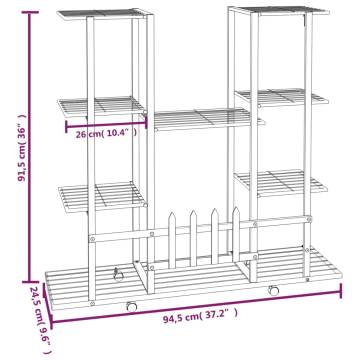 Flower Stand with Wheels 94.5x24.5x91.5 cm Black Iron