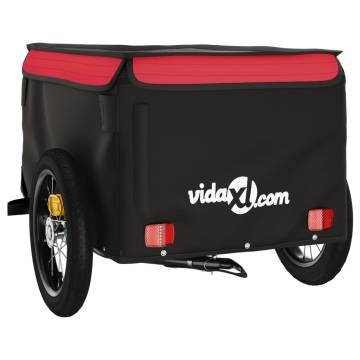 Bike Trailer Black and Red 30 kg Iron