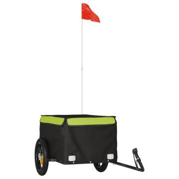 Bike Trailer Black and Green 30 kg Iron