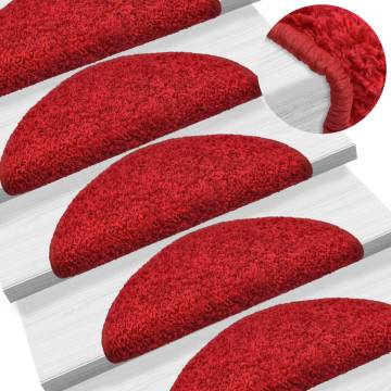 Carpet Stair Treads 15 pcs Red 65x21x4 cm