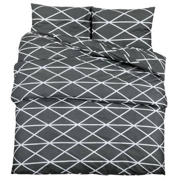 Duvet Cover Set Grey 200x220 cm Cotton