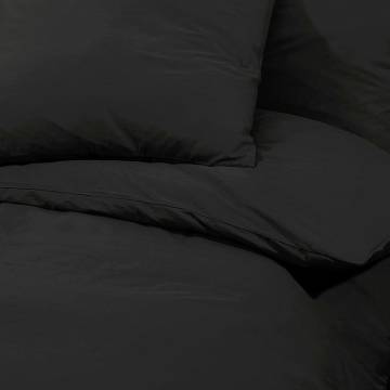 Duvet Cover Set Black 260x220 cm Cotton