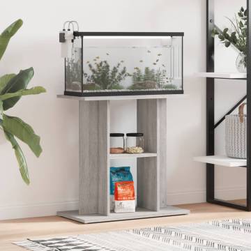 Aquarium Stand Grey Sonoma 60x30x60 cm Engineered Wood