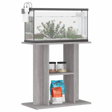 Aquarium Stand Grey Sonoma 60x30x60 cm Engineered Wood