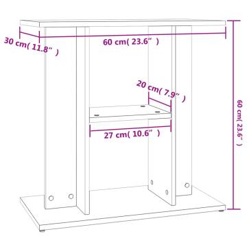 Aquarium Stand Grey Sonoma 60x30x60 cm Engineered Wood