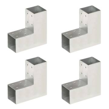 Post Connectors 4 pcs L Shape Galvanised Metal 71x71 mm