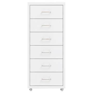 Mobile File Cabinet White 28x41x69 cm Metal