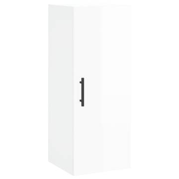 Wall Mounted Cabinet High Gloss White 34.5x34x90 cm