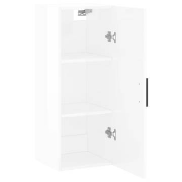 Wall Mounted Cabinet High Gloss White 34.5x34x90 cm