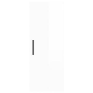 Wall Mounted Cabinet High Gloss White 34.5x34x90 cm