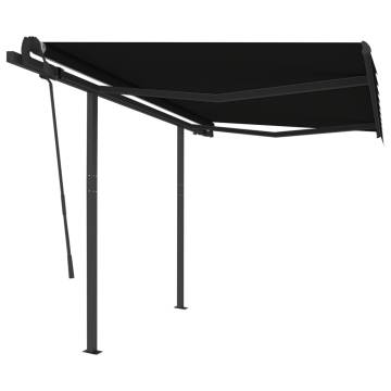 Manual Retractable Awning with Posts 3x2.5 m Anthracite