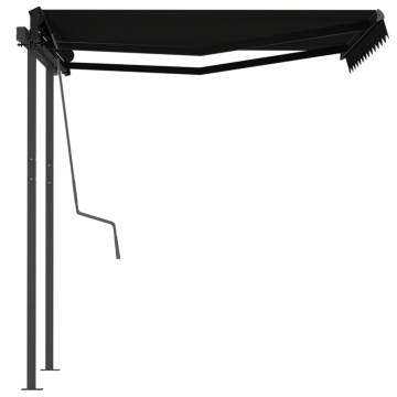 Manual Retractable Awning with Posts 3x2.5 m Anthracite