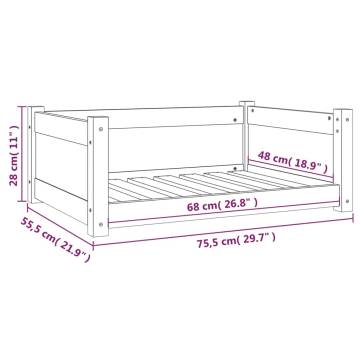 Dog Bed White 75.5x55.5x28 cm Solid Pine Wood