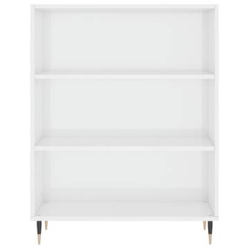 Bookcase High Gloss White 69.5x32.5x90 cm Engineered Wood