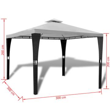 Gazebo with Roof 3x3 m Cream White