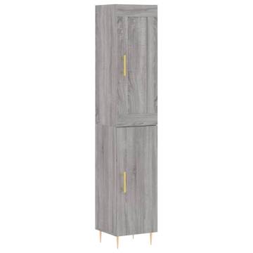 Highboard Grey Sonoma 34.5x34x180 cm Engineered Wood